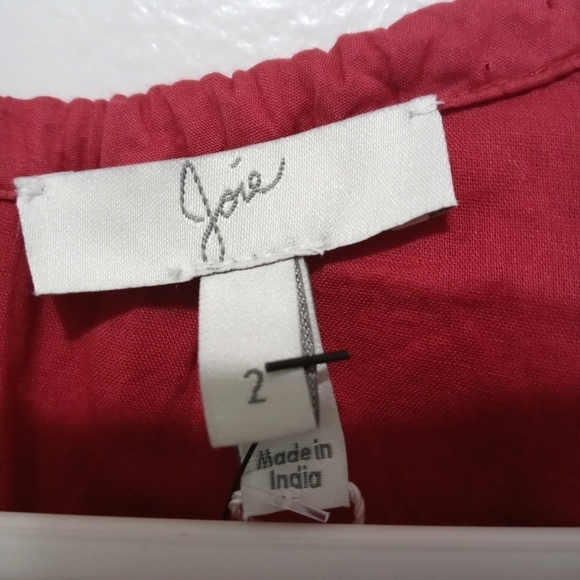 Joie Konomi Halter Neck Embroidery Top Blouse Size 2 in The color Brick - Picture 6 of 10